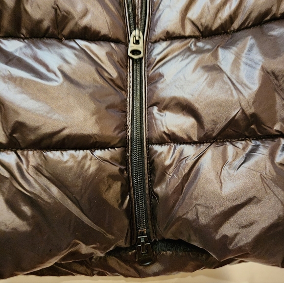 LUCKY Brand Womens Sz L Knee Length Cozy Lined Zip Front Puffer Chocolate NWOT - Picture 12 of 16